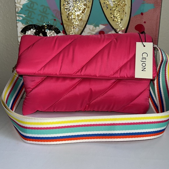 CEJON Fuchsia Nylon Crossbody Bag - Picture 3 of 16